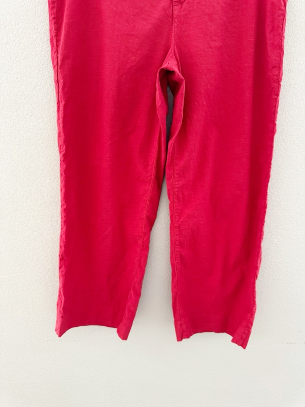 Frank & Eileen Wexford Wide Leg Linen Pant 12 Red Cotton Resort Coastal Chic - Picture 8 of 13